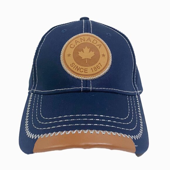 Variety To Go Canadian Baseball Hat, 100% Cotton Maple Leaf Hat (2061 Navy) - Picture 2 of 6